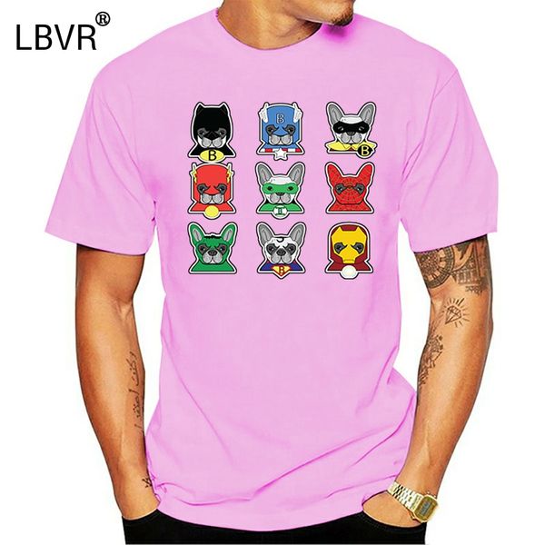 

super hero french bulldog dog lover t-shirt ironman spidermming batmen 100% cotton brand new t shirts