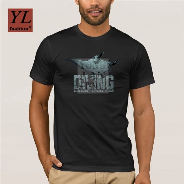 

latest men t shirt fashion printed t-shirt men manta ray diver gear scuba ocean sea printed t-shirt men