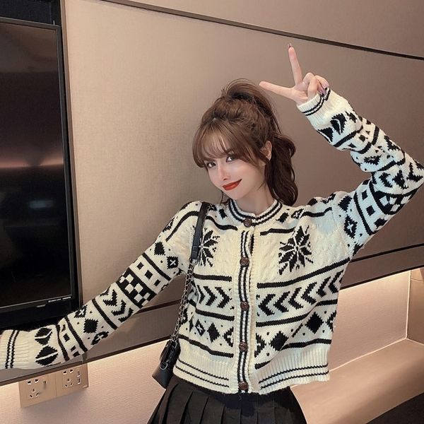 

изящная шерсть свитер свитер кардиган корейский стиль потерять все-матч hong kong стиля похудение 2020 ранней осенью новый короткий малый па, White;black