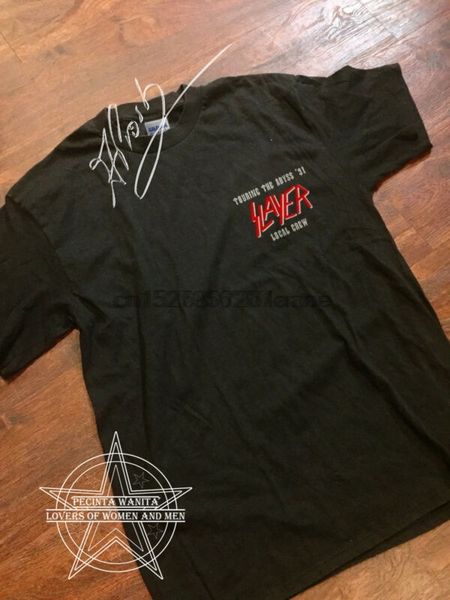 

vintage slayer local crew 1991 abyss tour t-shirt reprint s-xxl