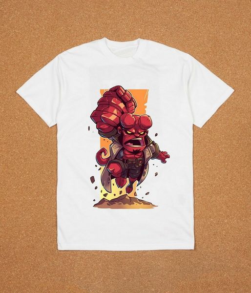 

hellboy ww2 david harbour 2020 chibi cartoon white t shirt sx31 tee shirt