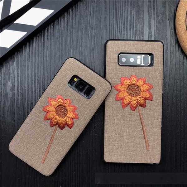 

embroidery 3d case for samsung galaxy s8 s9 plus note 8 phone case flower cover for coque samsung s8 plus case