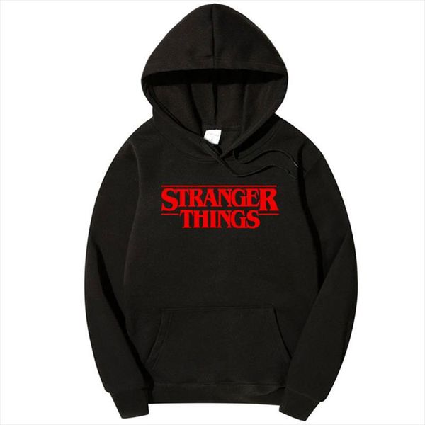 

stranger things print hoodie woman man harajuku jersey white spring and autumn warm regular ladies fashion clothes, Black