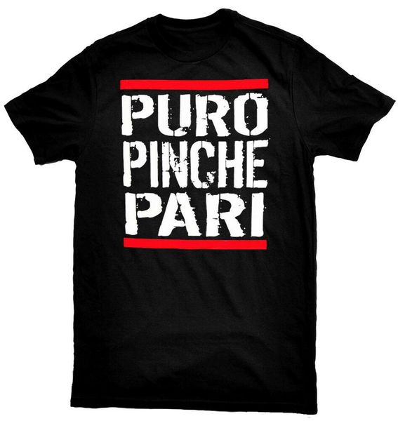 

puro pinche pari funny humor latino mexican t-shirt street wear men's summer sale cotton cross slim fit funny tee shirts