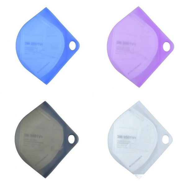 

face masks organizer reusable respirator silicone storage round hole organizer boxes mascarilla folder case portable washable 6 8yt c2