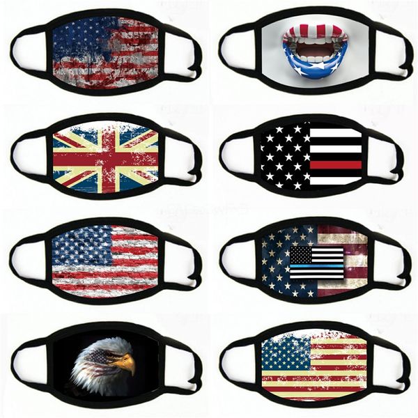 

whosale donald mask face anti-dust cotton woman men fashion winter warm black united states flag mask#888