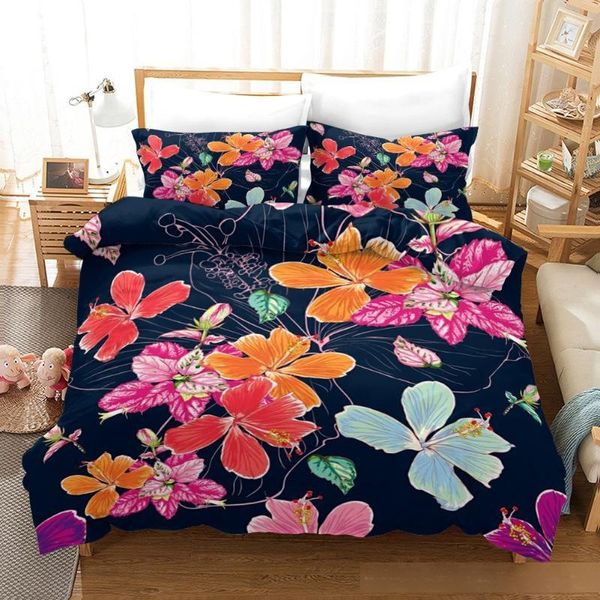

3d floral printing cartoon elegant classic 3d bedding set for girls printed duvet cover set  king twin size