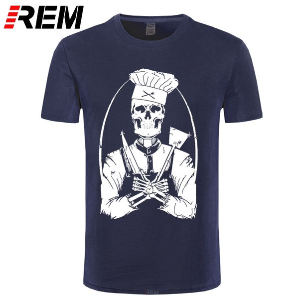 

rem fashion t-shirt skull cook skull cook chef chef cooking black s m l xl xxl tee shirt