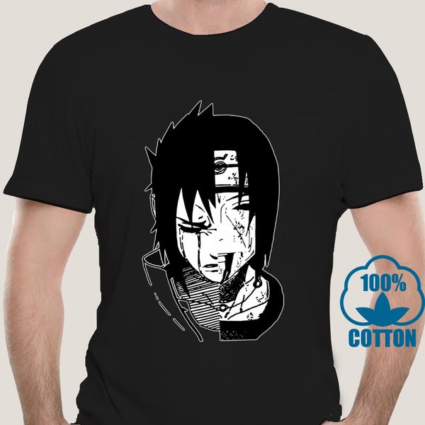 

2060a sasuke itachi uchiha brothers naruto shippuden manga black t-shirt mens s-3xl cartoon t shirt men new fashion