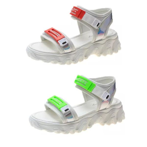 

female k- sandals summer thick sole solid color comfortable wear-resistant non-slip waterproof open-toe platform shoes, Black