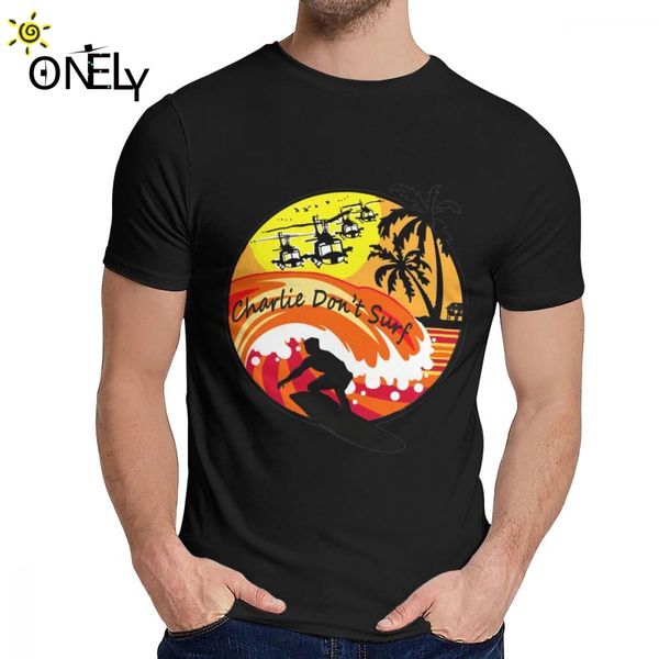

round neck charlie don't surf apocalypse now tee shirt casual male natural cotton la camiseta plus size