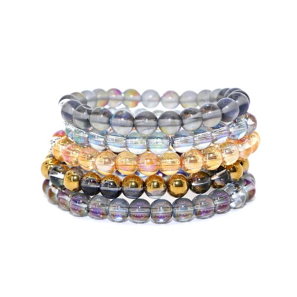 

natural stone dream crystal beads wrap bracelets for men and women boho bracelet handmade jewelry drop shipping, Golden;silver