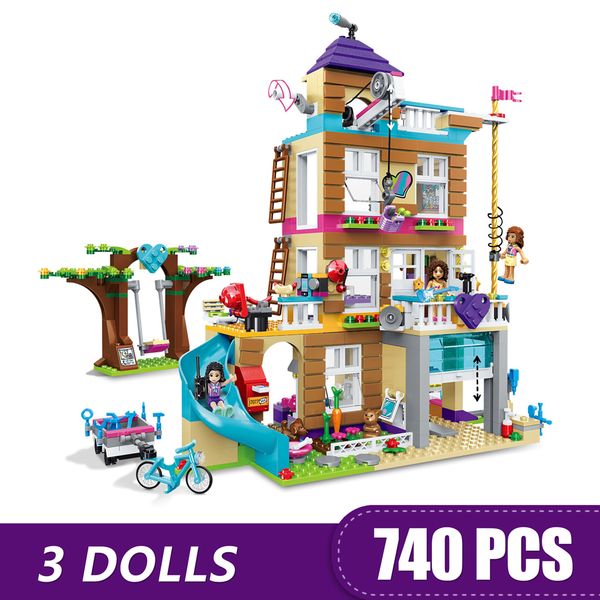 

740pcs малые строительные блоки игрушки совместимость с legoe heartlake city friendship club подарок для девочек мальчиков детей diy