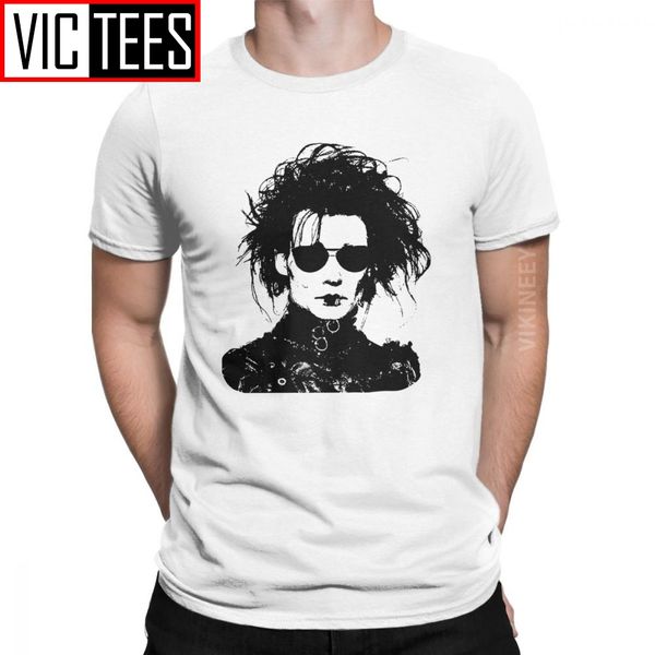 

men's tshirt edward scissorhands hipster cotton johnny depp horror art t shirt o neck winter camisas hombre for male
