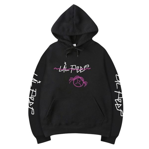 

мужской / женский sudaderas крик младенца лил peep hoodies любви lil.peep толстовки с капюшоном пуловер sweatershirts streetwear hoodie мужч, Black