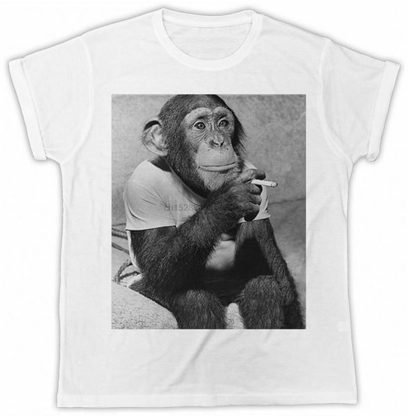 

smoking monkey t-shirt funny cool retro birthday present mens tea tv old style