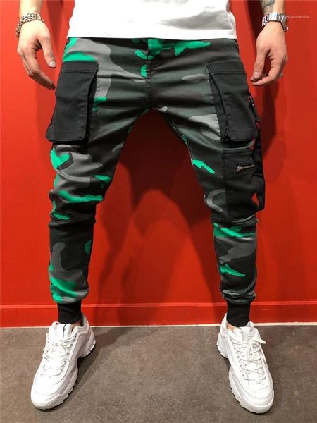 

pants camouflage pattern designer mens pants big pocket fashion mens cargo pants casual plus size pencil, Black