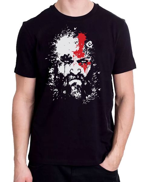 

старик kratos god of war мужского gaming geek t-shirt - splat эффект