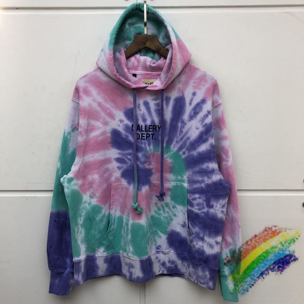 

heavy fabric tie dye hoodie men women 1 fashion casual pullover hooded, Black