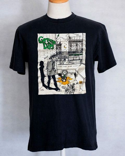 

green day dookie vintage tour 1994 t-shirt fashion men t shirts round neck