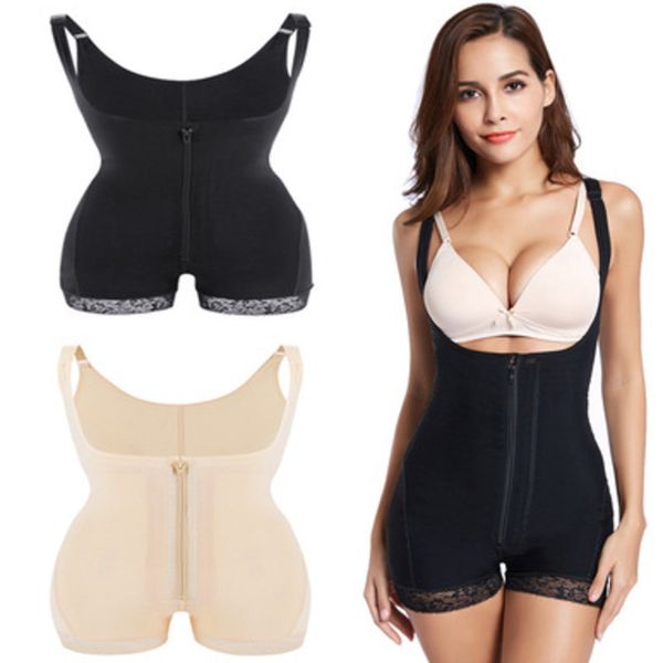 

body shaper women 3 layers breasted butt lefter panties waist trainer high waist underbust bodysuit shapewear butt lift shaper cx200729