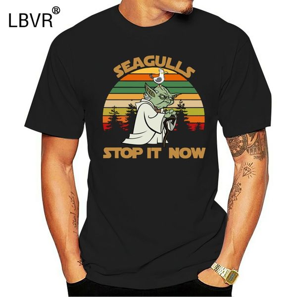 

yoda seagulls sit now men's black t shirt size s to 2xl harajuku hip hop tee shirt