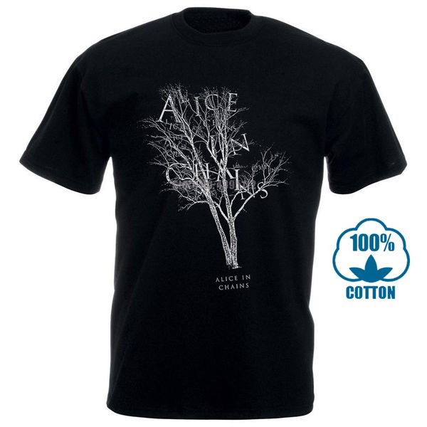 

alice in chains mens t shirt name logo in dead gray tree image