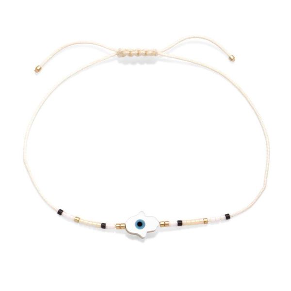 

boho miyuki white shells blue fatima of hand evil eye lucky charm bracelet women men stainless steel beads blue eye jewelry her, Golden;silver