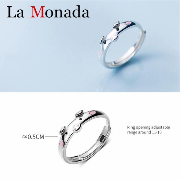

design creative popular exquisite 925 sterling silver cute pig animal ring accessories for girl kids lady bithday gift, Golden;silver