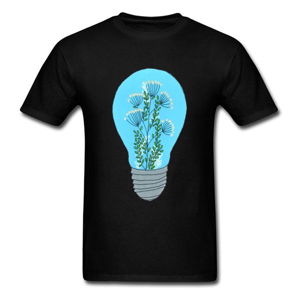 

casual t shirt eternal terrarium tshirt men black t-shirts blue bulb printed tee clothes funky streetwear drop shipping