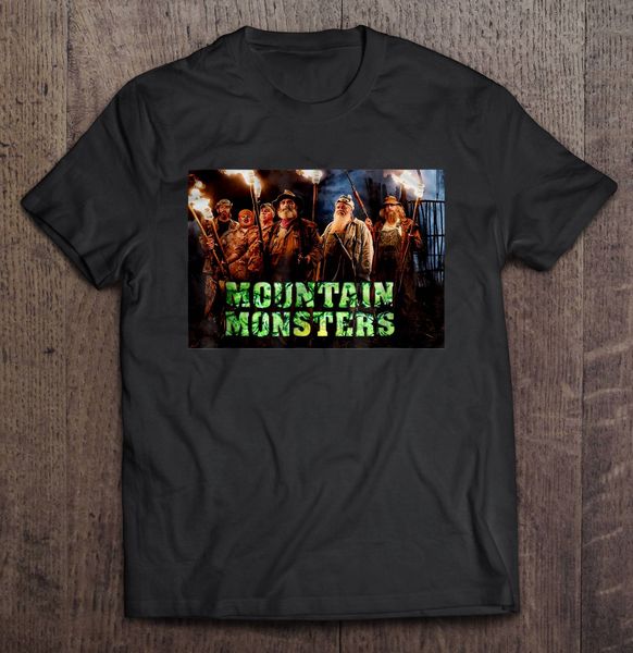 

men funny t shirt fashion tshirt mountain monsters women t-shirt