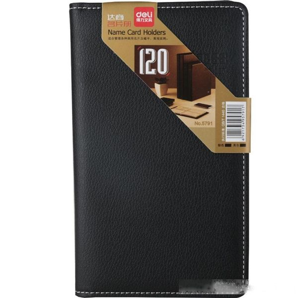 

120 sheets office name id bank credit cards finance insurance pu leather holder book case business card files