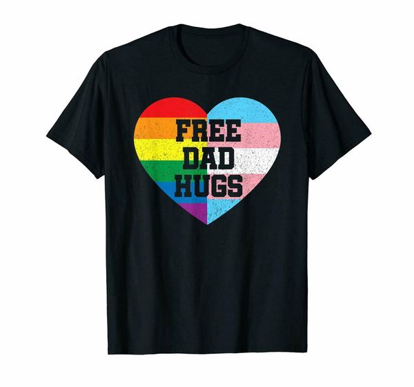 

dad hugs t shirts pride gift lgbt flag family t-shirt size m-3xl street wear fashion tee shirt