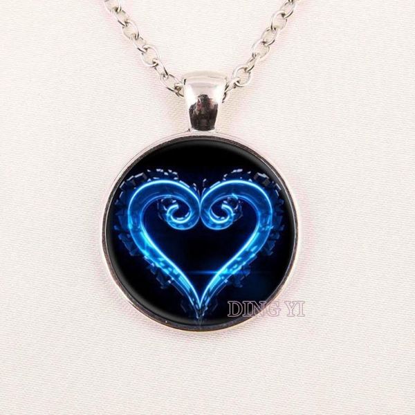 

pendant necklaces glass dome 1pcs/lot kingdom hearts necklace, art pendant, bronze cabochon necklace,diy jewelry, Silver