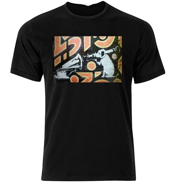 

hmv dog banksy - graphic cotton t shirt short & long sleeve sportswear tee shirt
