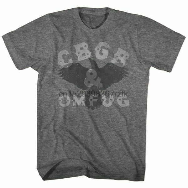 

cbgb mens short sleeve t-shirt graphite heather crow crewneck casual graphic tee
