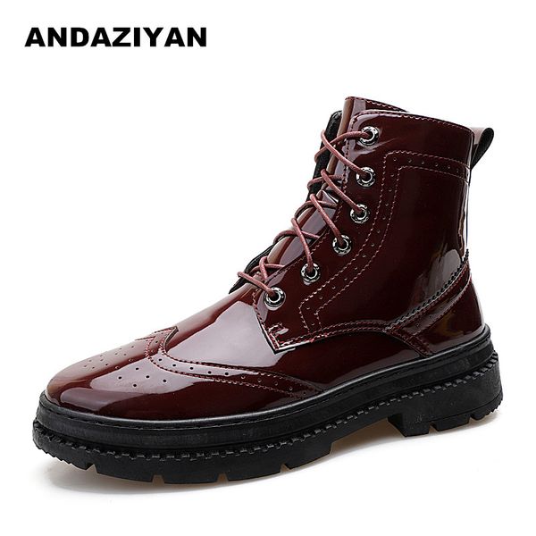 

boots men's british high-casual leather retro tooling wild, Black