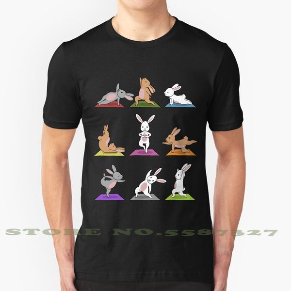 

йога банни медитация йога namaste спорт подарочные черный белый tshirt мужчины женщины hare банни кролик йога медитация namaste yogi