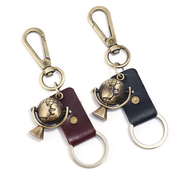 

урожай искусственная кожа брелок глобус кулон брелок ключа автомобиля сумка украшения, Silver