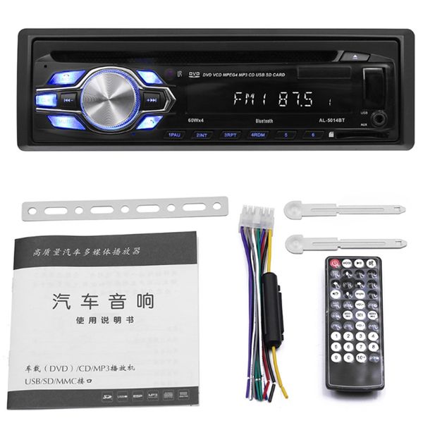 

1 din 12v car dvd cd player vehicle mp3 stereo car handsautoradio bt audio radio 5014 car-styling wireless remote control