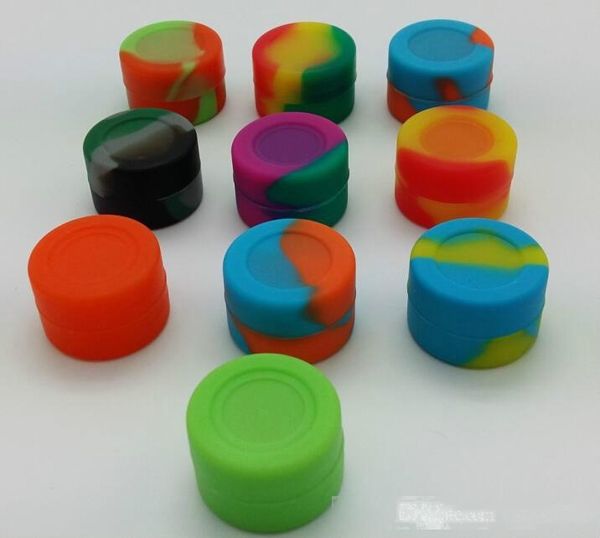 

usa canada fda food grade non-stick small matte finish storage 3ml silicone container for wax oil 26x15mm