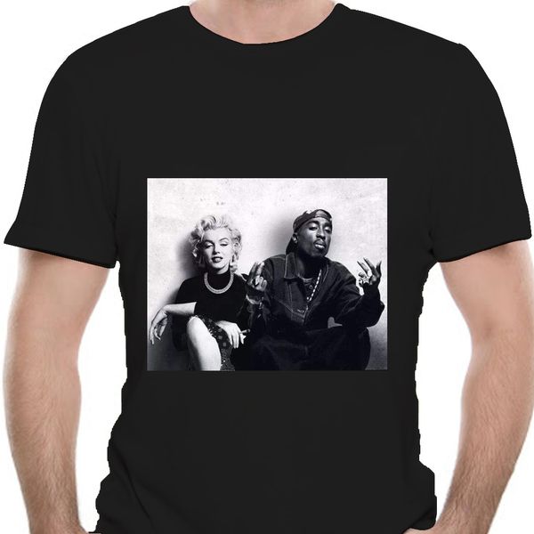 

mens black hiphop tshirt legends tupac marilyn monroe 2pac men's o-neck cotton t-shirt male black t shirts bigger size sbz137