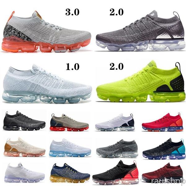 

2020 2.0 women mens running shoes knit multi-color real quality zebra team red orbit volt racer tn plus sneakers 7-12 rau, Black