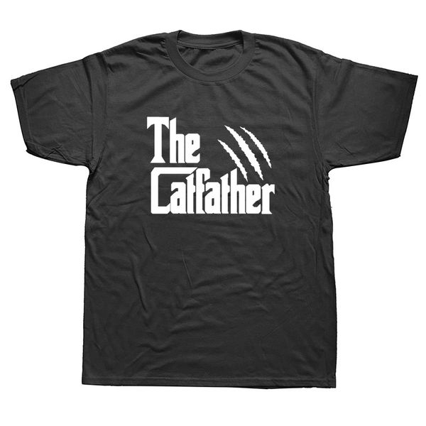 

the catfather cat dad pet funny graphic t-shirt mens summer style fashion short sleeves oversized streetwear t shirts
