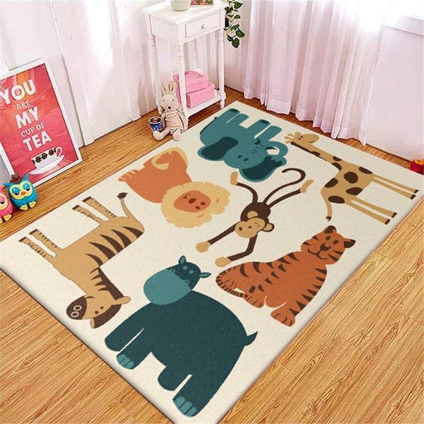 

cartoon animals series carpet room child playmat with cute tiger lion giraffe print children's bedroom rug beside mat