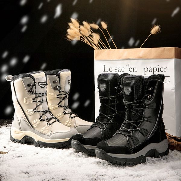

winter long tube snow boots ladies casual comfortable shoes ladies thick artificial plush young fashion warm comfortable boots, Black