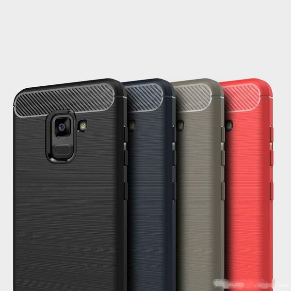 

carbon fiber texture slim armor brushed tpu case cover for samsung galaxy a8 2018 a8 plus 2018 y7 prime 350pcs