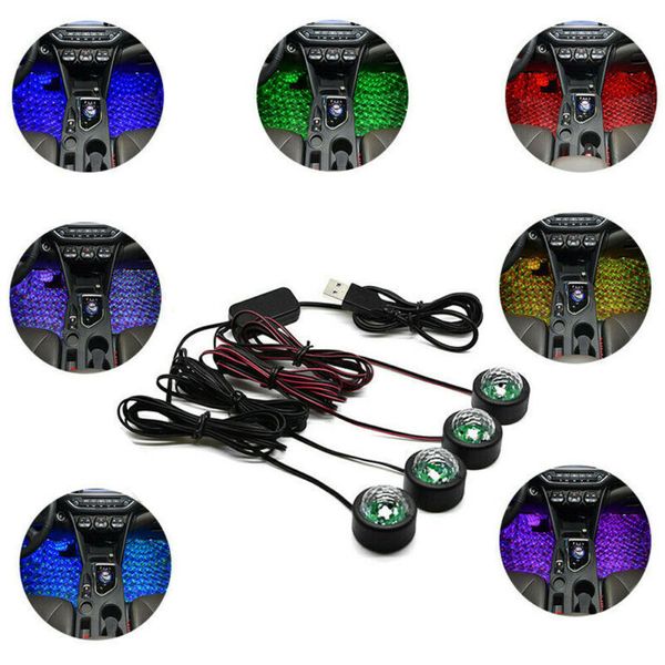 

the new foot-bottomed star-filled atmosphere light car usb car atmosphere interior lighting is of modification