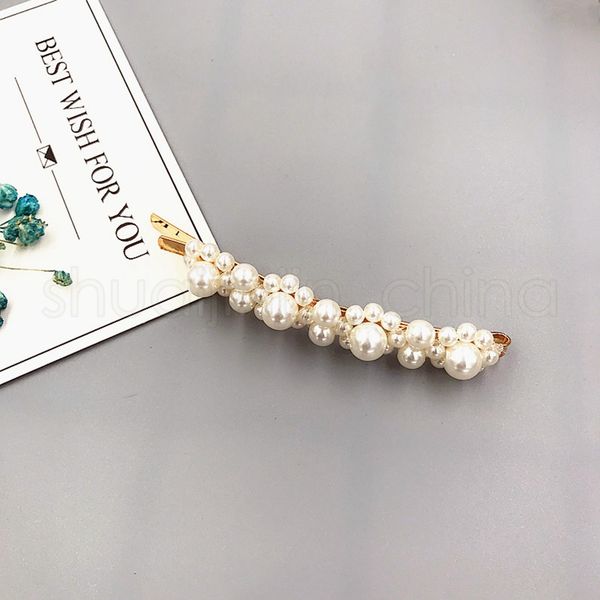

classic women pearl hair clip 10pcs/set elegant korean design pearl metal hair clips cute lady party barrettes hair accessories tta802, Golden;silver