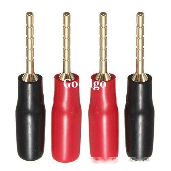 

40pcs lot hipping copper speaker wire cable pin connectors banana plug adapter